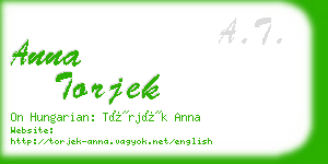 anna torjek business card